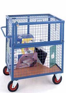 1235x975x675mm MeshMesh Security Container c/w Lockable Lid Shelf Trolleys with plywood Shelves & roll cages 42/Mesh Container with wheels.jpg